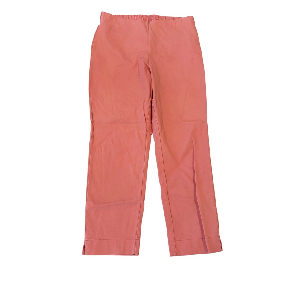 Wonderly Womens Coral Pink Elastic Waist Straight Leg Pull On Pants Size 12